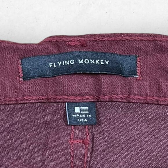 Flying Monkey Jeans Women's Size 25 Low Rise Skinny Burgundy Denim Raw Hem - Picture 3 of 8